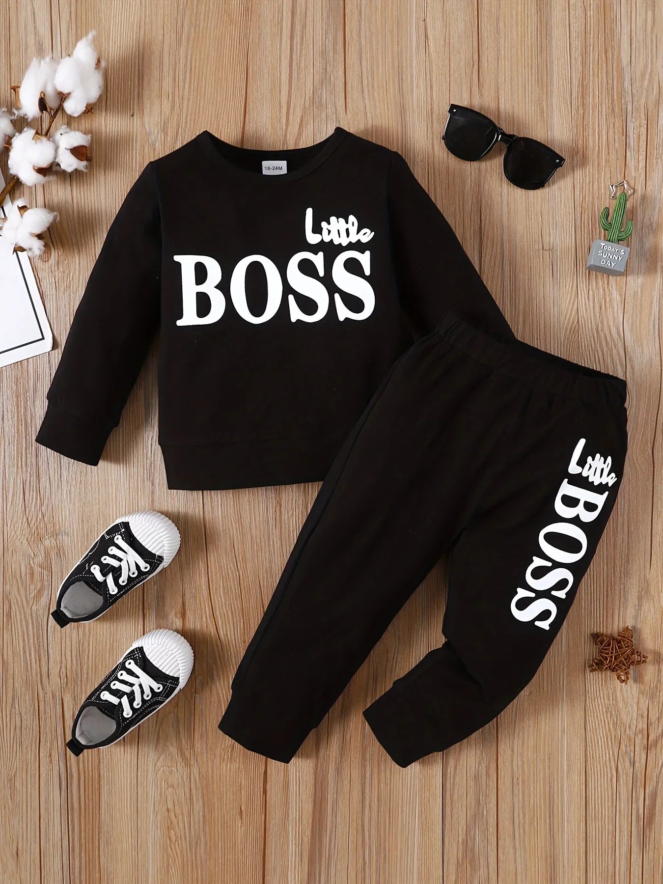 Little Boss Casual Outfit Set For children-Cozy Stroller