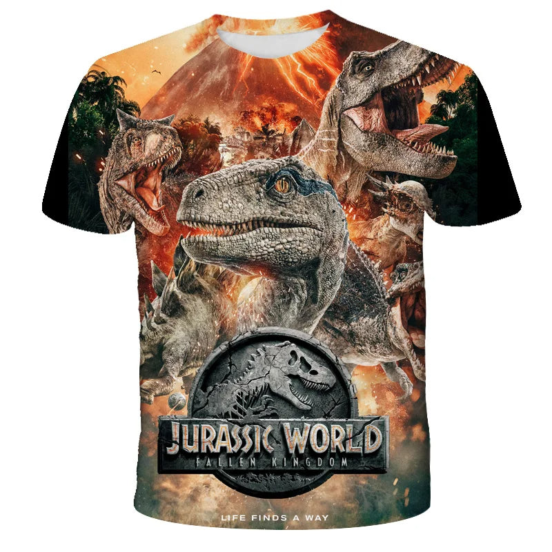 Dino Printed Short Sleeve Tee-Cozy Stroller