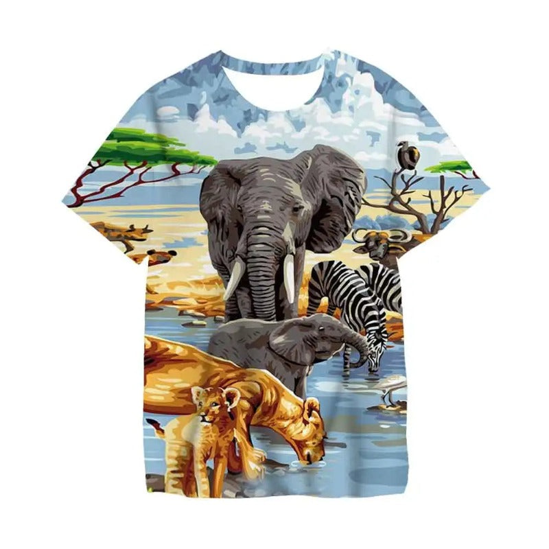 Dino Printed Short Sleeve Tee-Cozy Stroller