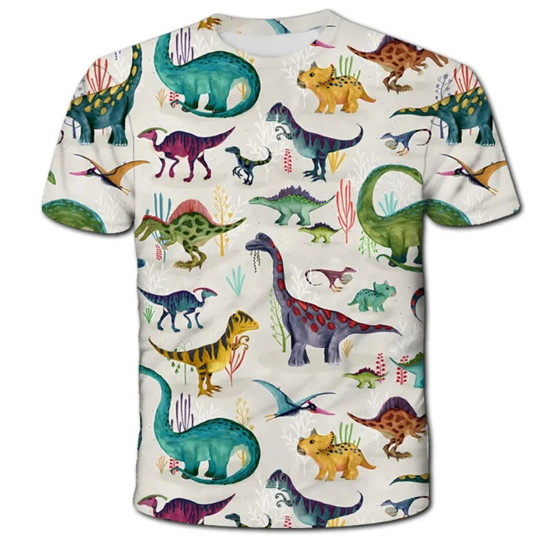 Dino Printed Short Sleeve Tee-Cozy Stroller