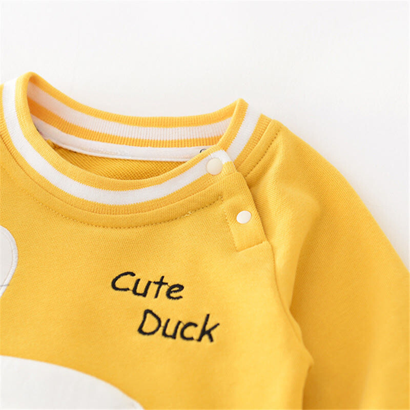 Duck Baby Sweatshirt Romper-Cozy Stroller