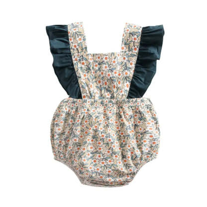 Floral Printed Summer Rompers-Cozy Stroller