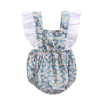 Floral Printed Summer Rompers-Cozy Stroller