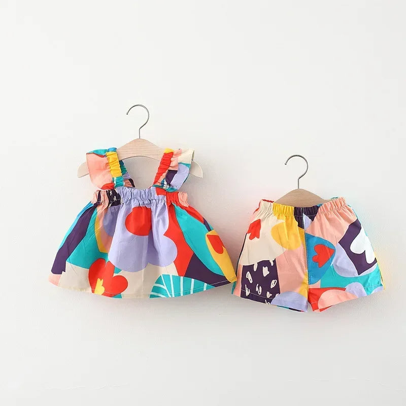 Floral Vest And Casual Pants Set-Cozy Stroller