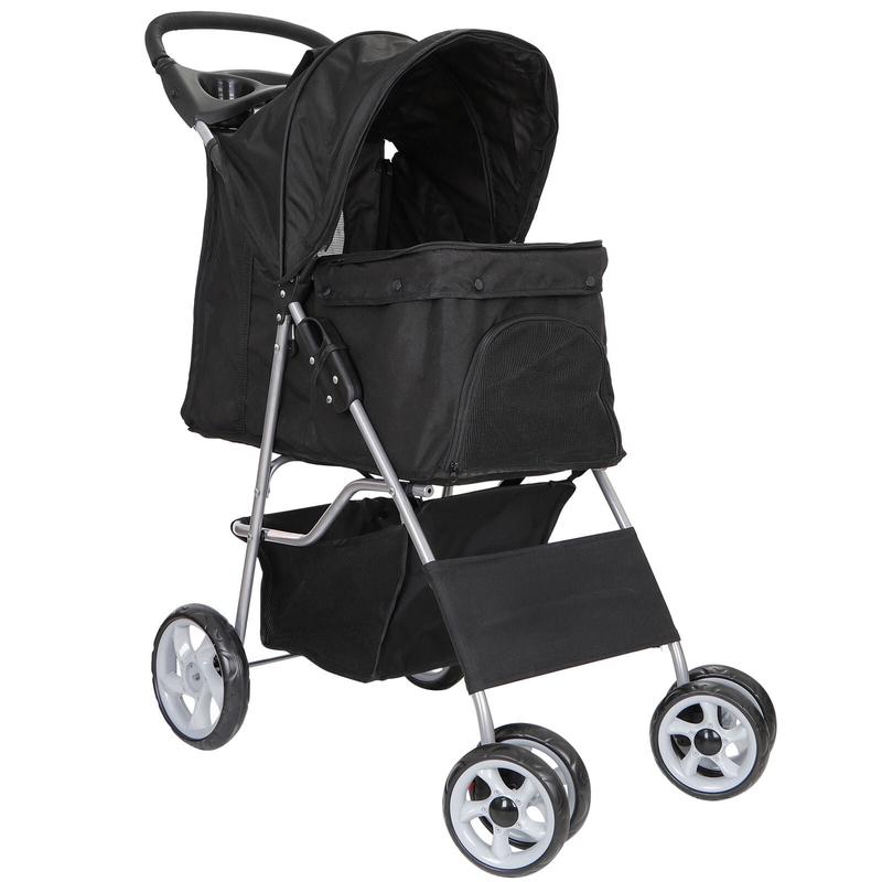 Foldable Dog Stroller Pet Travel Carriage Detachable Carrier Cart