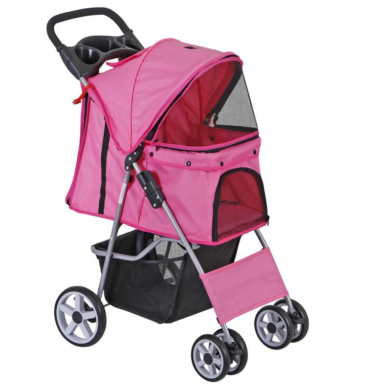 Foldable Dog Stroller Pet Travel Carriage Detachable Carrier Cart