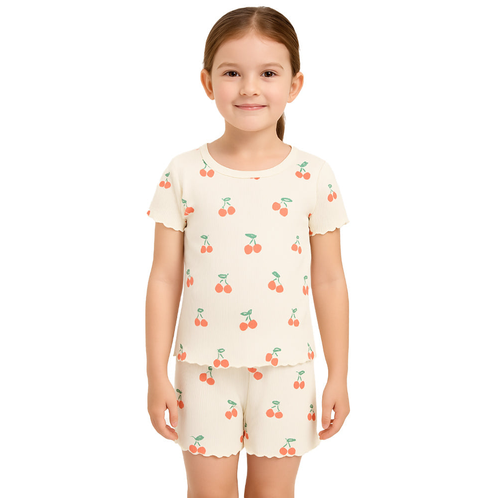 Colorful Art Print Pajama Set Of Top And Shorts-Cozy Stroller