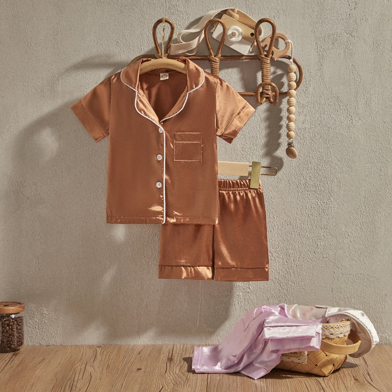 Front Pocket Lapel Tops And Shorts Set-Cozy Stroller