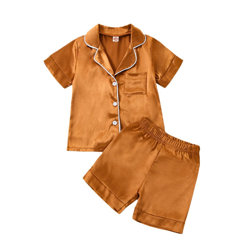 Front Pocket Lapel Tops And Shorts Set-Cozy Stroller