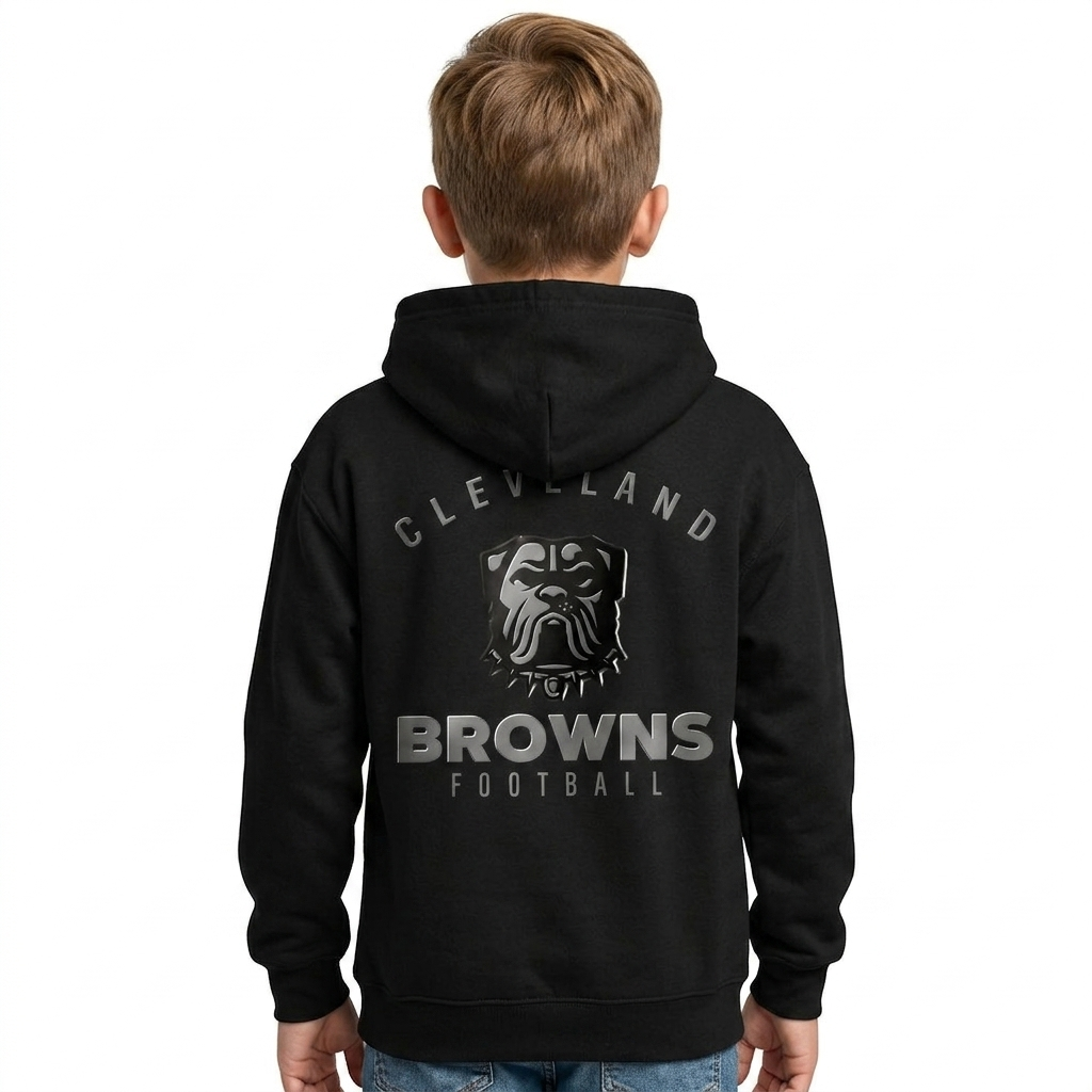 Cleveland Browns Bulldog Graphic Hooded Sweatshirt For Kids