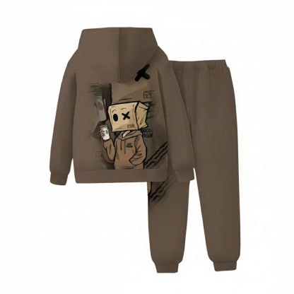 3D Graphic Print Boys Hoodie And Joggers Set