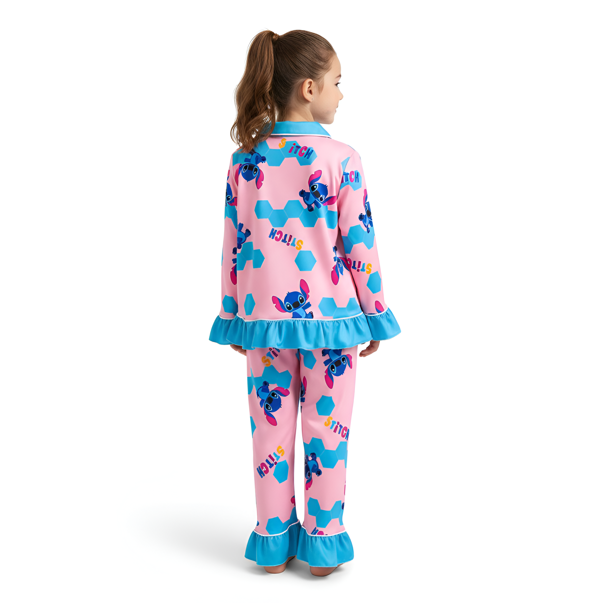 Long Sleeve Comfortable Fit Casual Pajama Set for Girls
