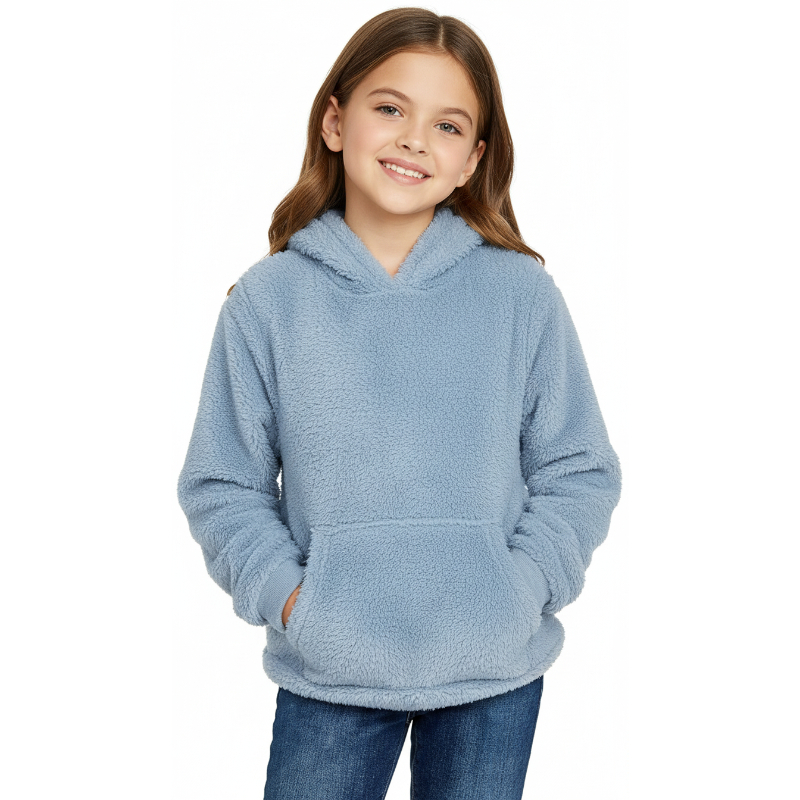 Girls Fuzzy Fleece Pullover Hoodies Sweatshirt