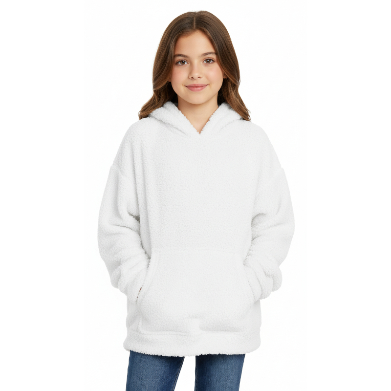 Girls Fuzzy Fleece Pullover Hoodies Sweatshirt