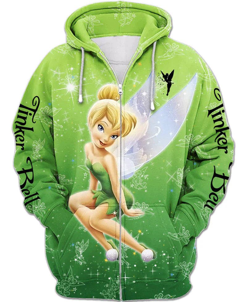 Children Green Tinker Bell Zip Up Hoodie-Cozy Stroller