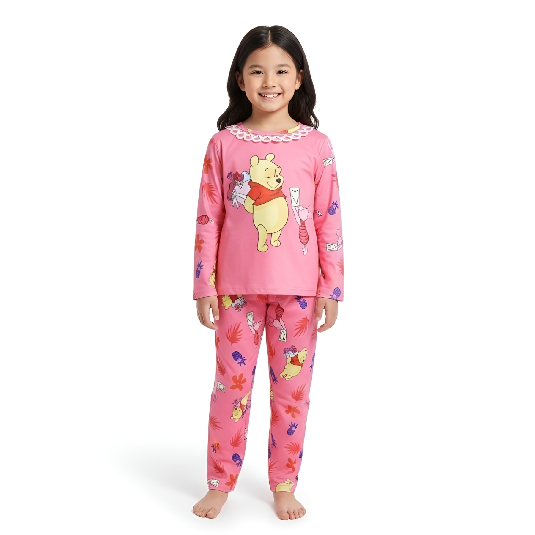 Honey Bear Character Print Pajama Set