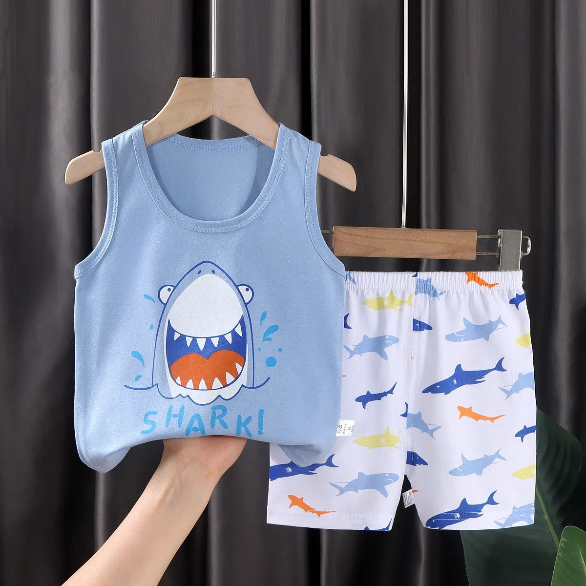 Kids Cotton T Shirts Shorts Tank Top-Cozy Stroller