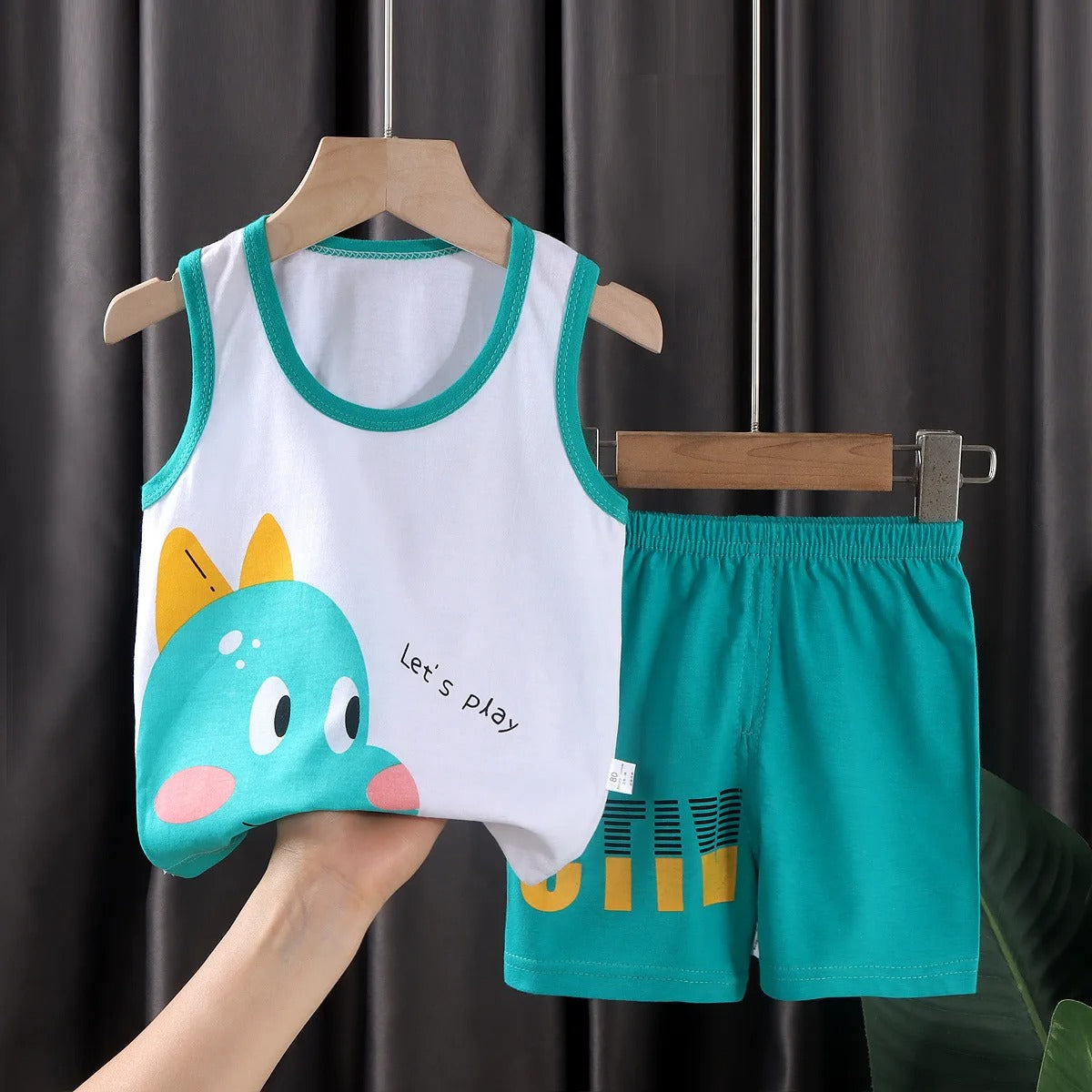 Kids Cotton T Shirts Shorts Tank Top-Cozy Stroller