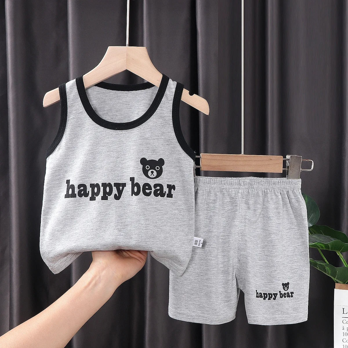 Kids Cotton T Shirts Shorts Tank Top-Cozy Stroller