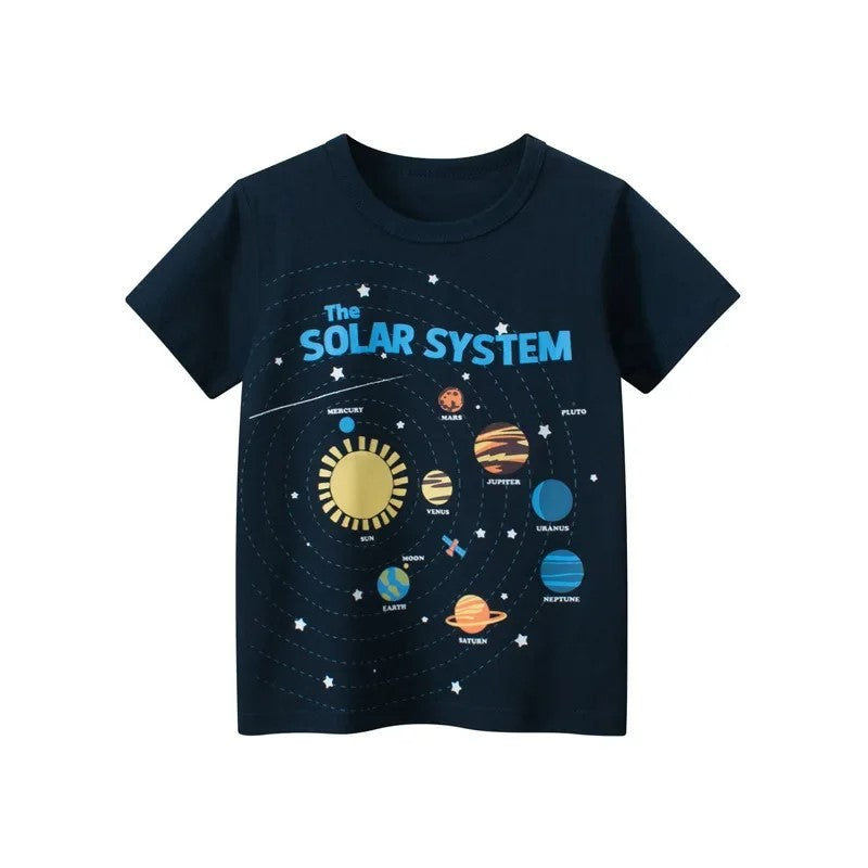 Letter Print Short Sleeve T Shirt-Cozy Stroller