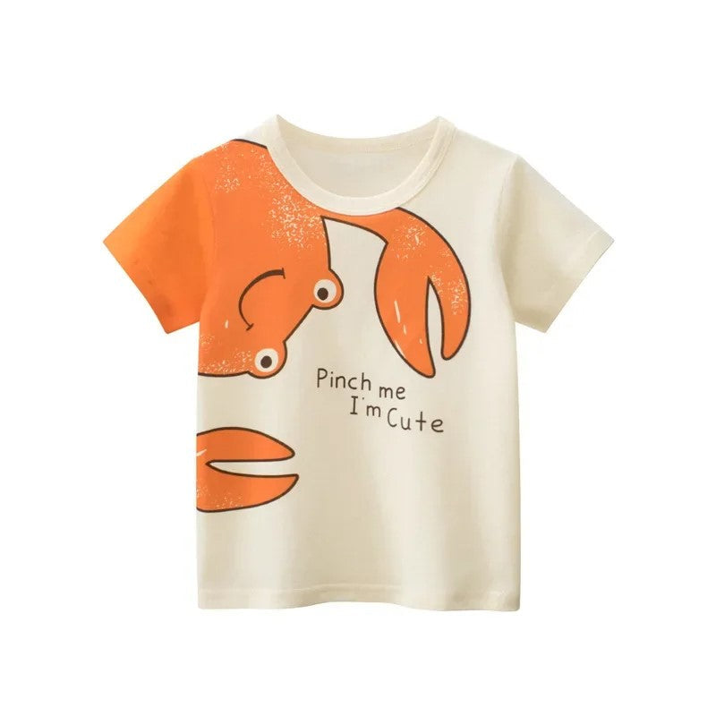 Letter Print Short Sleeve T Shirt-Cozy Stroller