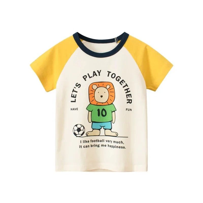 Letter Print Short Sleeve T Shirt-Cozy Stroller
