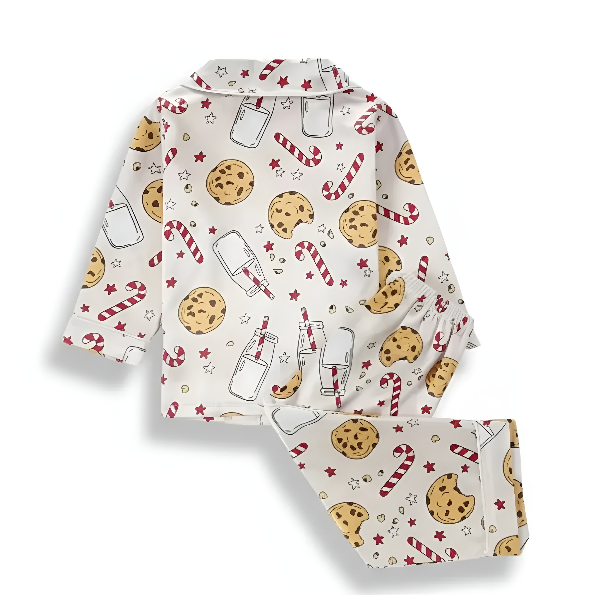 Long Sleeve Cookie Print Pajama Set For Girls