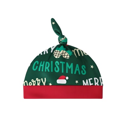 My First Christmas Santa Print Top Pants and Hat 3 Piece Set For Infant