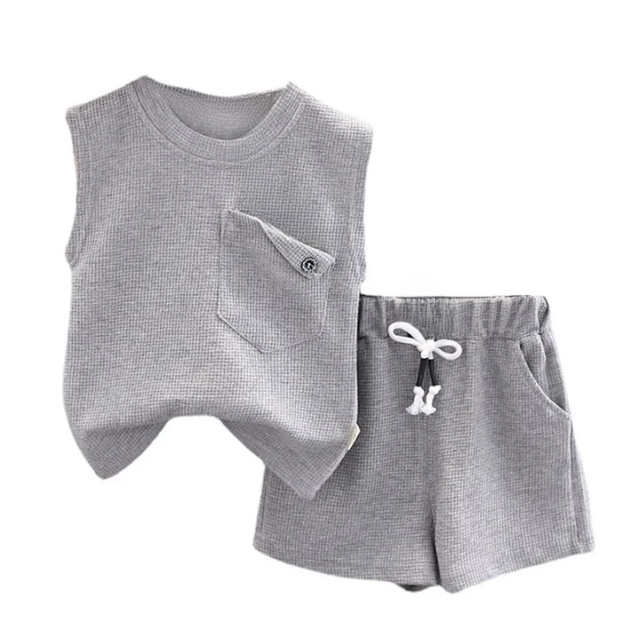 Minimalist Summer Vest And Shorts Set For Toddlers-Cozy Stroller