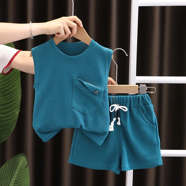 Minimalist Summer Vest And Shorts Set For Toddlers-Cozy Stroller