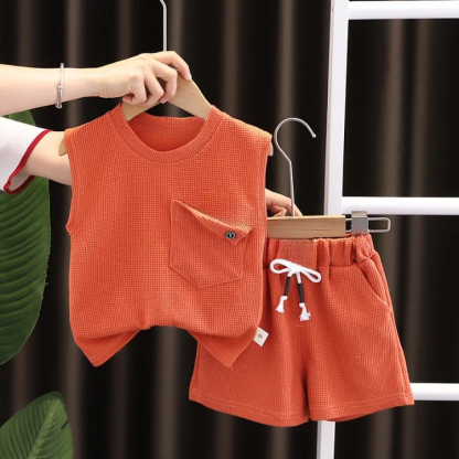 Minimalist Summer Vest And Shorts Set For Toddlers-Cozy Stroller