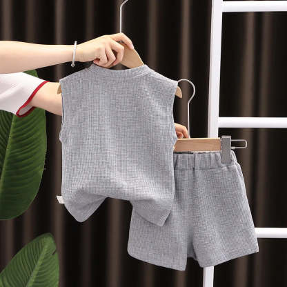 Minimalist Summer Vest And Shorts Set For Toddlers-Cozy Stroller