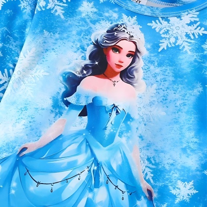 Princess And Snowflake Theme Pajama Set For Girls