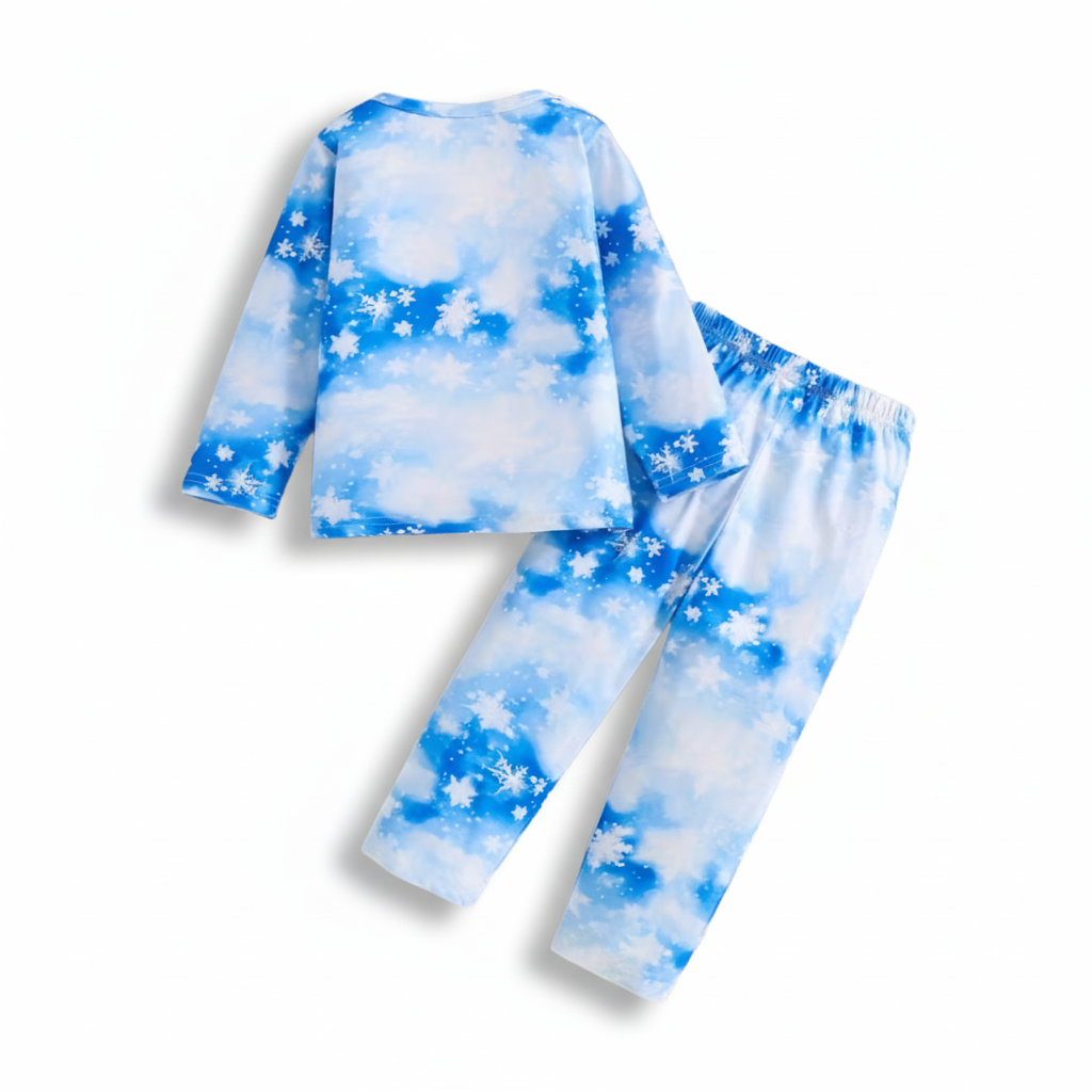 Princess Snowman Printed Kids Pajama Set