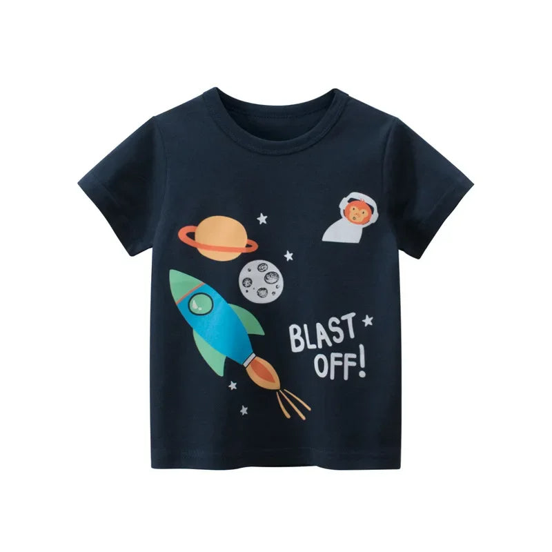 Printed Short Sleeve T Shirt-Cozy Stroller