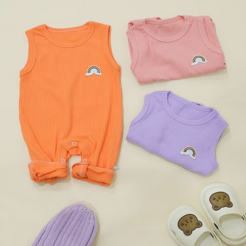 Rainbow Design Sleeveless Romper-Cozy Stroller