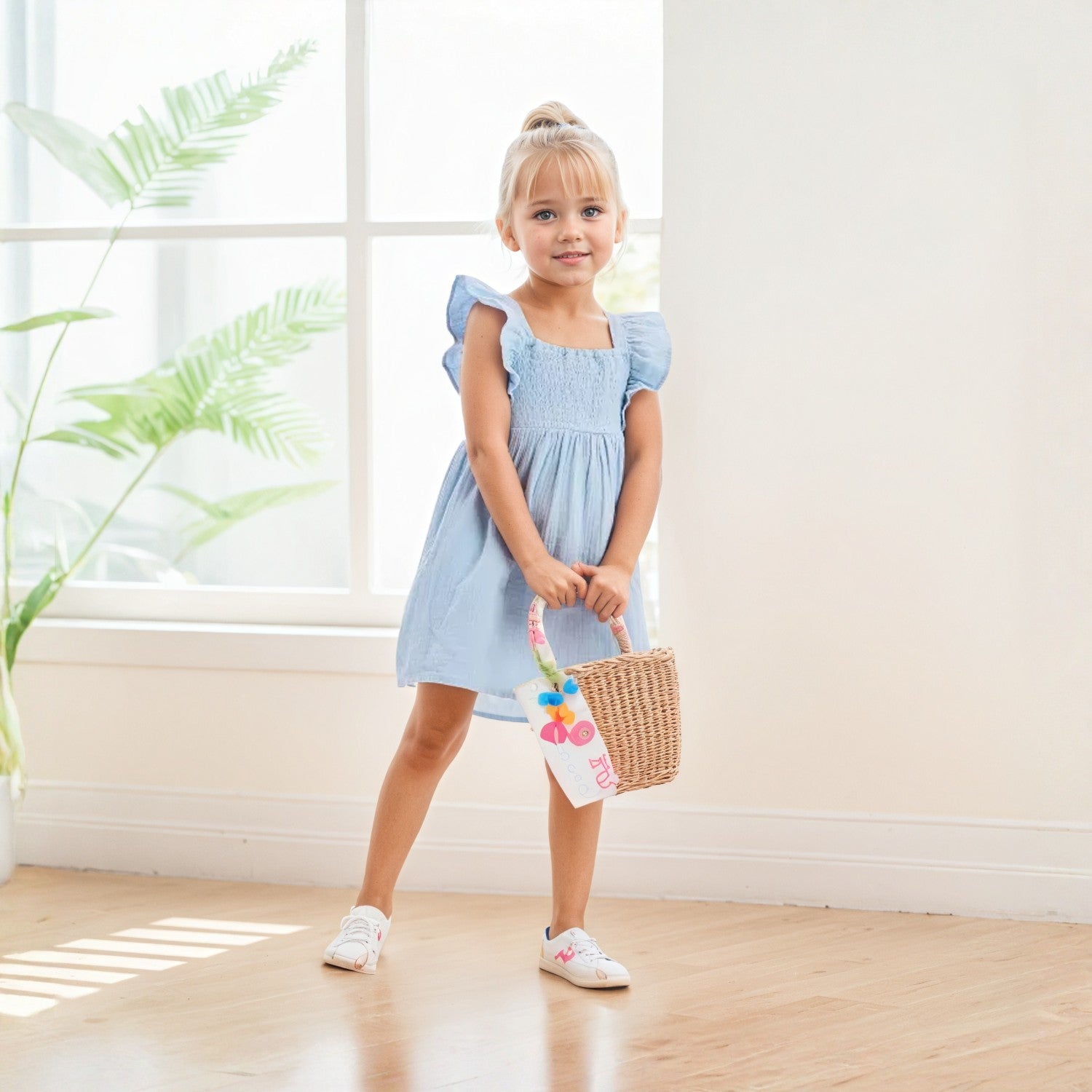 Toddler Girls' Smocked Gauze Dress-Cozy Stroller