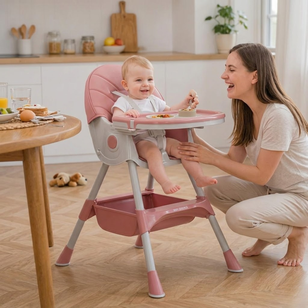 5 In 1 Convertible High Chair Foldable For Babies Toddlers