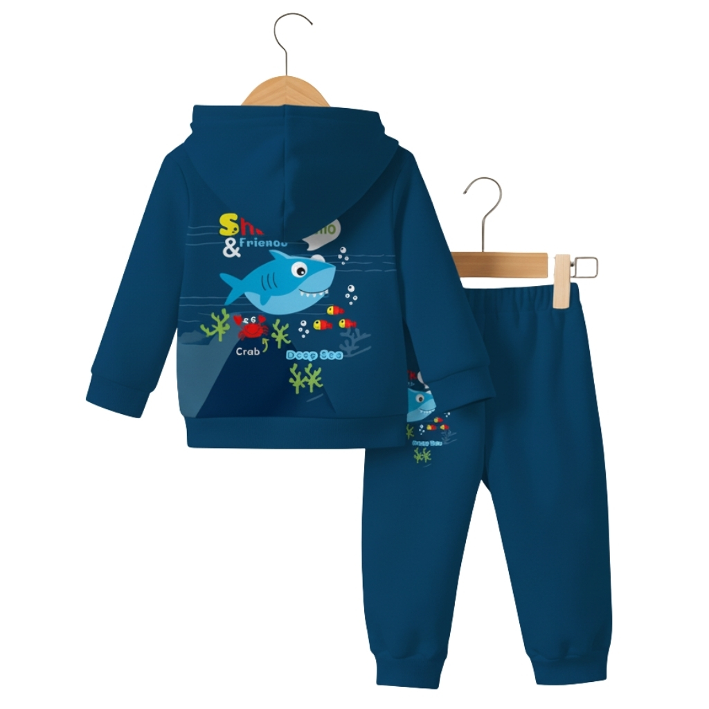 Shark Theme Onesie Jumpsuit With Matching Pants For Babies