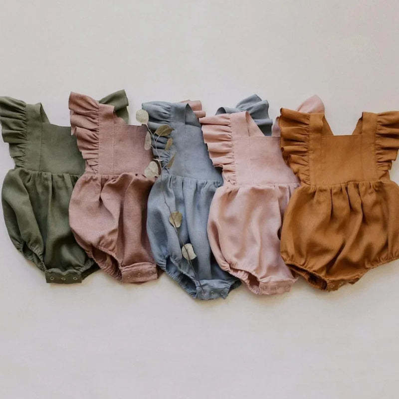 Sleeveless Strap Ruffles Romper-Cozy Stroller