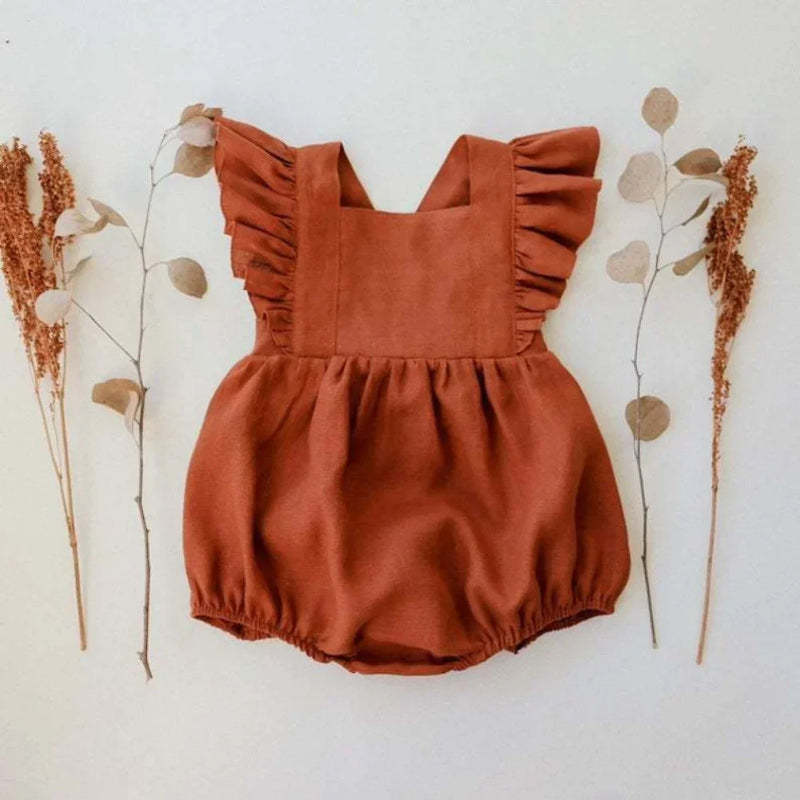 Sleeveless Strap Ruffles Romper-Cozy Stroller