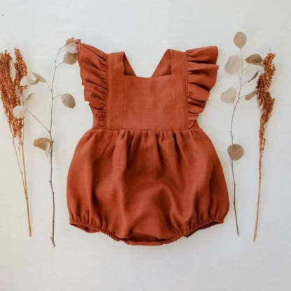 Sleeveless Strap Ruffles Romper-Cozy Stroller