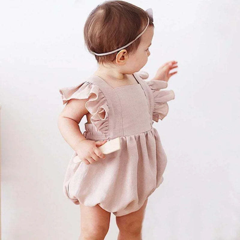 Sleeveless Strap Ruffles Romper-Cozy Stroller