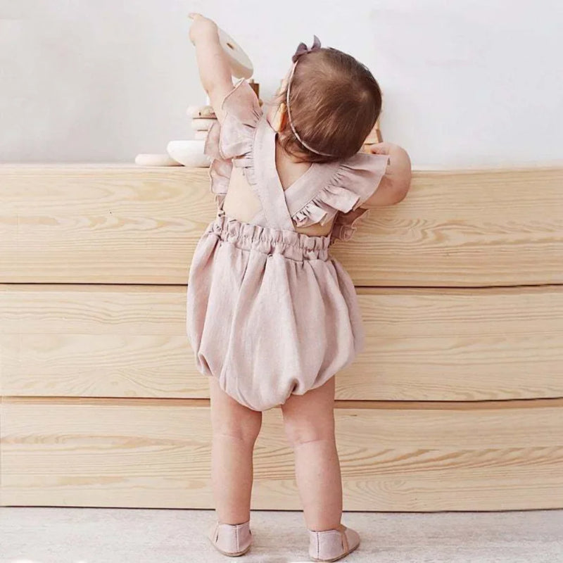 Sleeveless Strap Ruffles Romper-Cozy Stroller