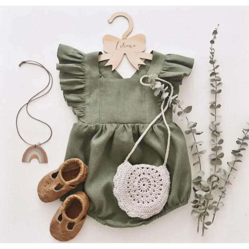 Sleeveless Strap Ruffles Romper-Cozy Stroller