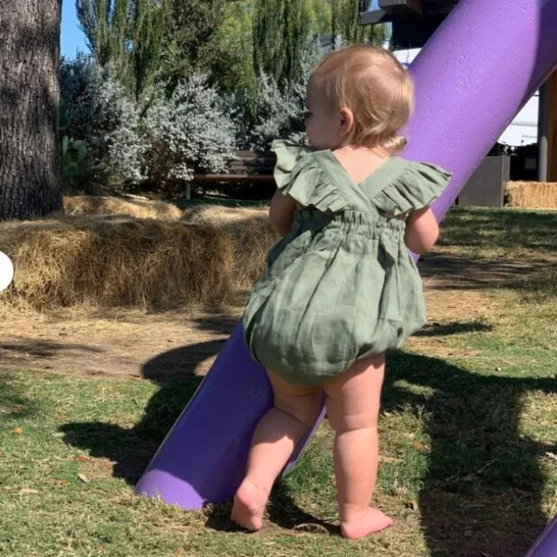 Sleeveless Strap Ruffles Romper-Cozy Stroller