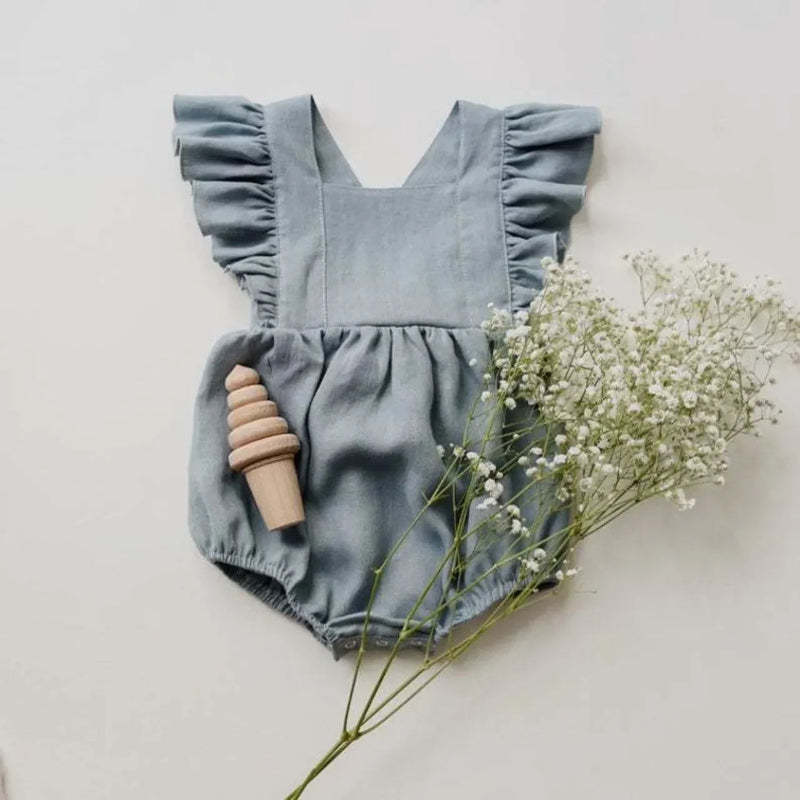 Sleeveless Strap Ruffles Romper-Cozy Stroller