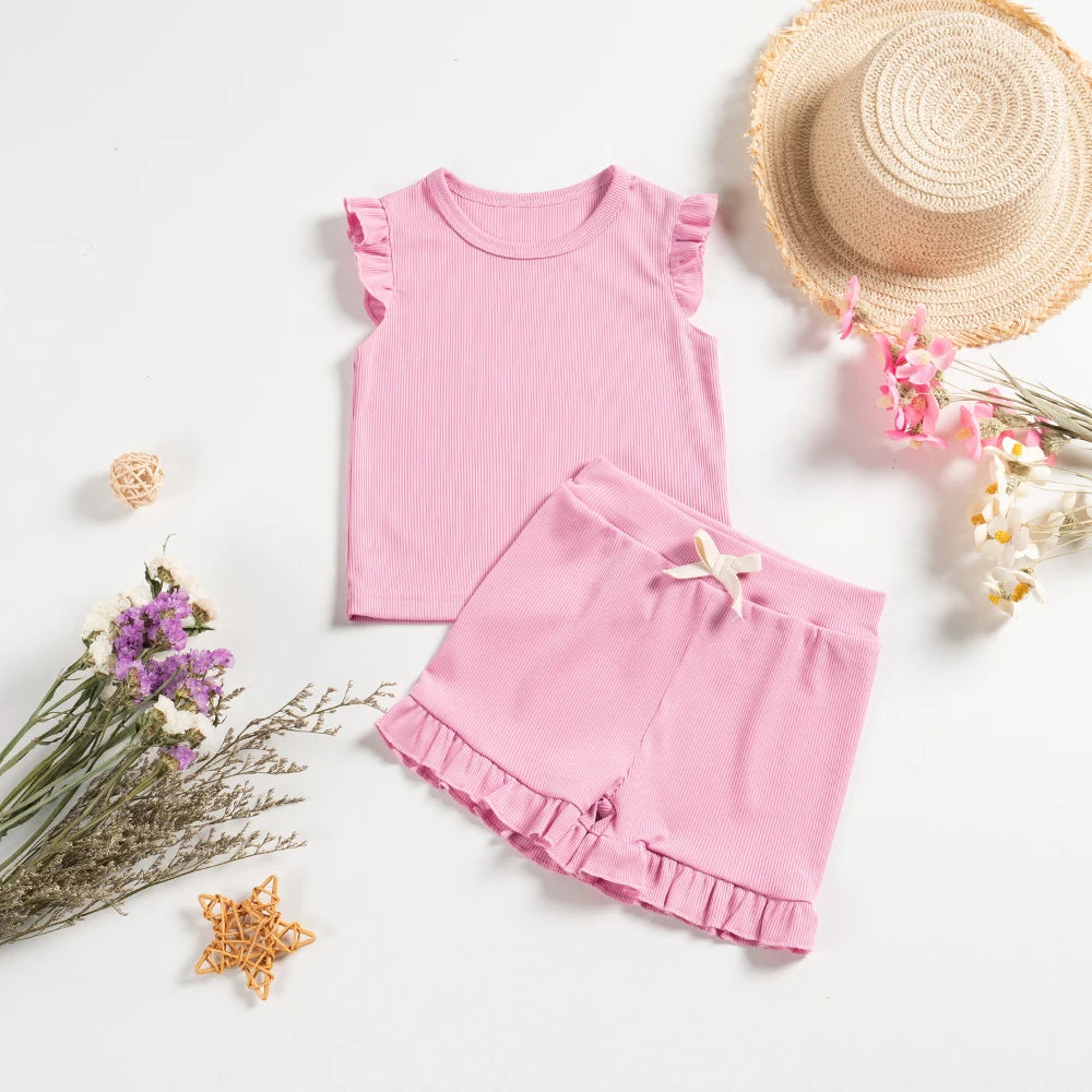 Sleeveless Tops And Shorts Set-Cozy Stroller
