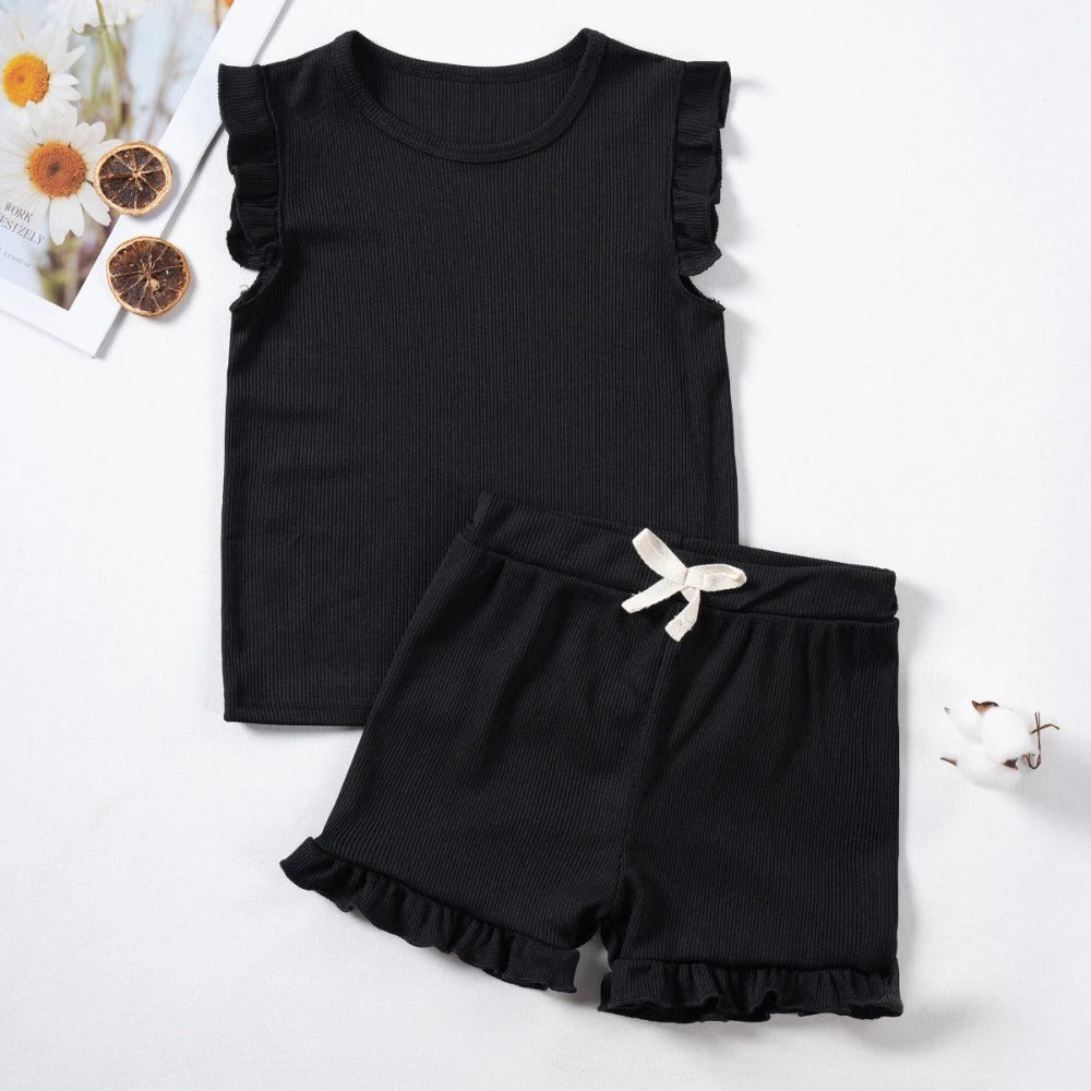 Sleeveless Tops And Shorts Set-Cozy Stroller