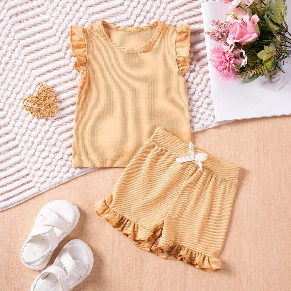 Sleeveless Tops And Shorts Set-Cozy Stroller